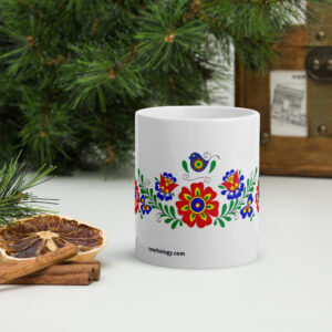 Taza blanca brillante